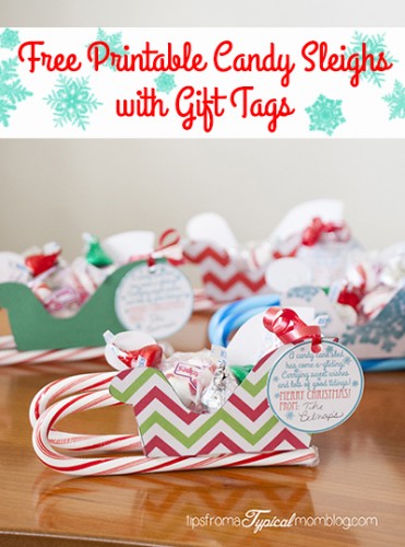 Free Printable Candy Sleighs with Gift Tags