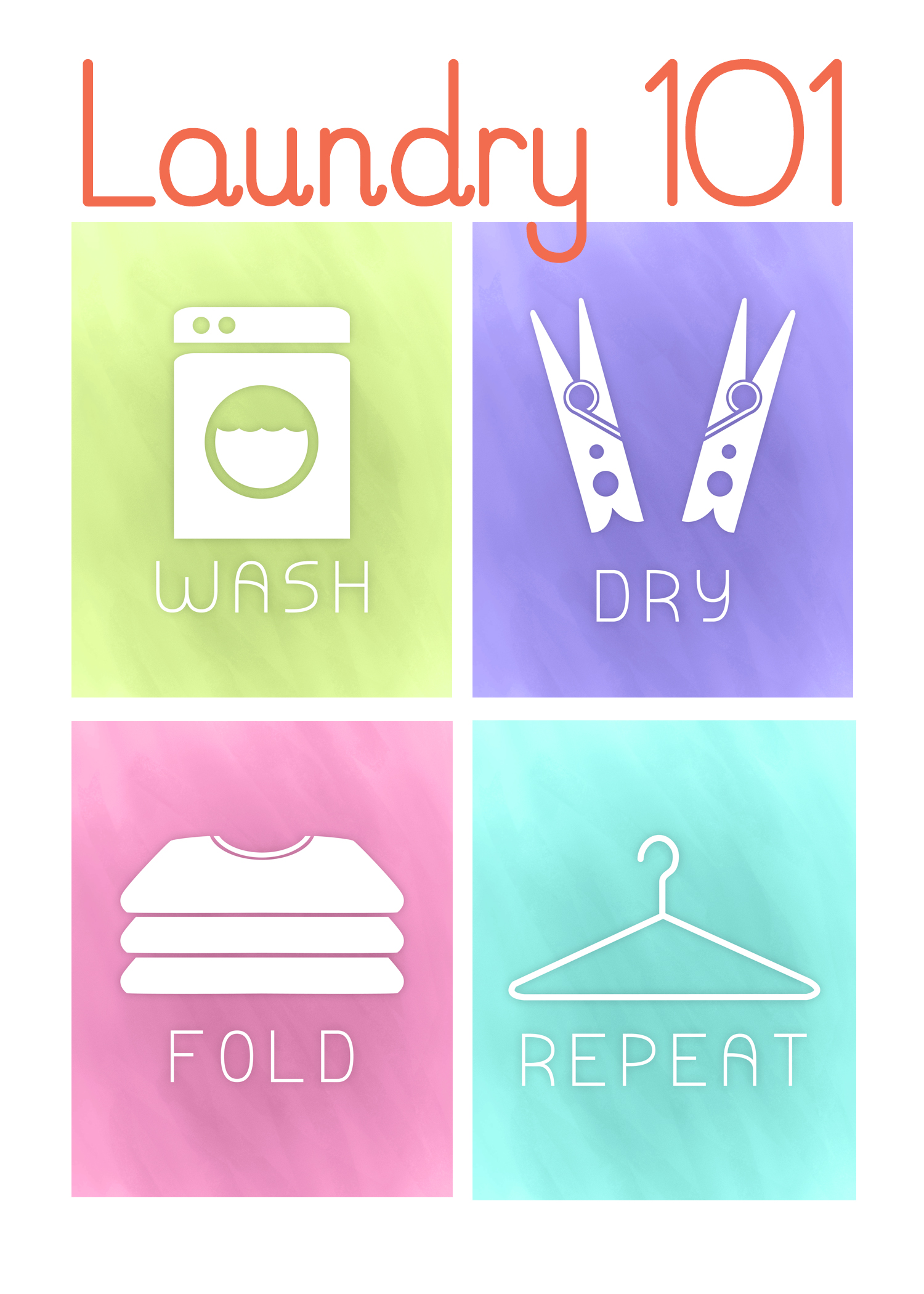 Laundry 101 Printable Gift For College Students   Laundry 101 