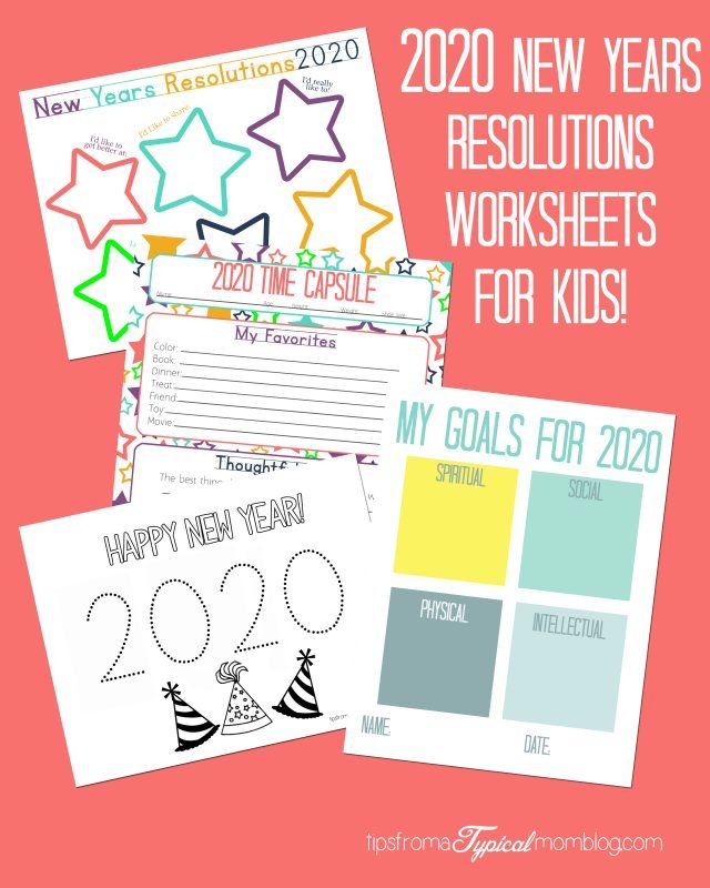 New Years Resolution & Time Capsule Worksheets and Activities for Kids -  Tips from a Typical Mom