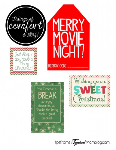 8 Quick and Easy Teacher Christmas Gift Ideas with Printable Tags ...