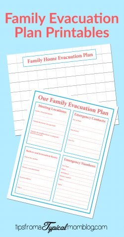 Family Emergency Evacuation Printables + Free Preparedness Printable ...